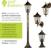 A collection of outdoor lights with descriptive text and bullet points. Produktbild-Vorschau