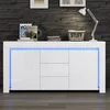 Credenza Merax lucida con LED, cassettiera con 3 cassetti e Anteprima dell’immagine prodotto 11