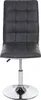 A black upholstered chair with a chrome base and adjustable height. Podgląd zdjęcia produktu