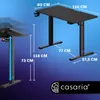 A diagram showing the dimensions and features of an adjustable desk. Anteprima dell’immagine prodotto