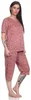 Damen Sommer Pyjama 2 teilig Schlafanzug 3/4 Hose; Produktbild-Vorschau 2