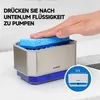 Seifenspender Küche Edelstahl 240 ml mit Schwamm gebürstet Produktbild-Vorschau 2