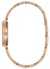 A side view of a rose gold watch with a crystal-embellished bezel and a link bracelet. Náhled obrázku produktu