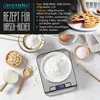 A collage showing a recipe for cherry cake, ingredients, and a digital kitchen scale. Náhled obrázku produktu