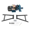 A collection of parts for an electric grinder, including the motor, mounting brackets, and fasteners, laid out on a white background. Náhled obrázku produktu