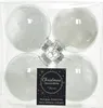 Weihnachtskugeln Glas mit Federn gefüllt 7cm, 4er Set- Klar Produktbild-Vorschau 2
