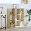 vidaXL Knihovna Sonoma dub 102x32x102 cm Materiál na bázi Náhled obrázku produktu 3