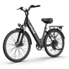 A black electric bicycle is shown against a white background. Produktbild-Vorschau