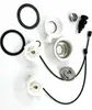 A collection of plumbing parts laid out on a white background. Produktbild-Vorschau