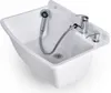 A white sink with a faucet, a pull-out hose, and a soap dispenser. Produktbild-Vorschau