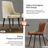 A collage of two chairs, one beige and one orange, with text highlighting design features. Podgląd zdjęcia produktu