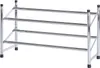 A three-tiered chrome shoe rack with a minimalist design. Produktbild-Vorschau