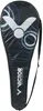 A black badminton bag with a white and blue design. Produktbild-Vorschau