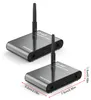 Two wireless audio sender and receiver devices are shown on a white background with dimensions indicated. Náhľad obrázku produktu