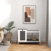 PawHut Drevená klietka pre králiky s výbehom, kolieskami a Náhľad obrázku produktu 8