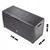A dark brown plastic garden storage box with dimensions indicated. Podgląd zdjęcia produktu