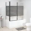 vidaXL Paroi de douche 120x68x130 cm verre trempé rayé Voir les images du produit 2