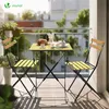 VOUNOT® Metall Bistroset 3-teilig, klappbarer Bistrotisch Produktbild-Vorschau 3