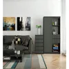 A living room scene with a sofa, coffee table, and storage units. Produktbild-Vorschau