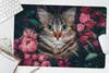 MuchoWow® Schreibtischunterlage Katze - Blumen - Tiere - Produktbild-Vorschau 5