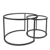 Two black metal table bases of different sizes are shown against a white background. Produktbild-Vorschau