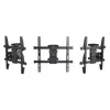 Three views of a black TV wall mount on a white background. Podgląd zdjęcia produktu