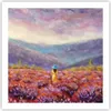 Poster - Poster ohne Rahmen - Feld Frau Landschaft - 60x60 Produktbild-Vorschau 1