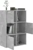 A gray storage cabinet with multiple compartments and doors, some of which are open. Náhled obrázku produktu