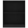 A black, two-shelf bookcase is shown against a white background. Náhled obrázku produktu