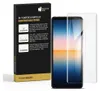 A product box for a screen protector is shown next to a smartphone with a screen protector applied. Produktbild-Vorschau