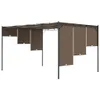 Padiglione da giardino con tenda laterale 4x3x2,25 m Taupe Anteprima dell’immagine prodotto 5