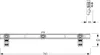 Technical drawing of a shower tray mounting rail with dimensions. Anteprima dell’immagine prodotto