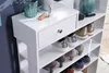 WOHNLING Design Schuhregal 75 x 92,5 x 24 cm Flurregal Weiß Produktbild-Vorschau 5