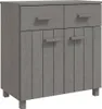 vidaXL Príborník HAMAR Light Grey 79x40x80 cm Masívne Náhľad obrázku produktu 2