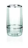 A clear product shot of a double-walled glass bottle cooler with silver trim, isolated on a white background. Anteprima dell’immagine prodotto