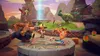 A group of characters from the Crash Bandicoot video game franchise are gathered on a circular platform in a vibrant, stylized environment. Produktbild-Vorschau