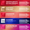A collage of different Durex condom packaging and individual condoms, each with descriptive text and branding. Náhľad obrázku produktu