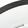 A close-up view of a white ceiling lamp with a black rim. Produktbild-Vorschau