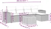 Design 6-tlg. Garten-Sofagarnitur mit Kissen Grau Poly Produktbild-Vorschau 3