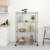 vidaXL Scaffale con 4 ripiani e ruote 90x35x142 cm Cromo Anteprima dell’immagine prodotto 8