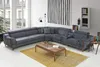 Grau Ecksofa Wohnzimmer Luxus Sofa L-Form Modern Design Produktbild-Vorschau 3