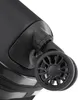 A close-up view of the wheels and part of the body of a black suitcase. Anteprima dell’immagine prodotto