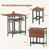 KOMFOTTEU Esstisch Set, 3-teiliger Küchentisch klappbar mit Produktbild-Vorschau 6