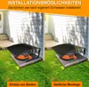 Two images showing different installation options for a robot lawnmower garage. Produktbild-Vorschau