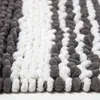Chenille Badematte anthrazit-weiß gestreift aus 100 % Produktbild-Vorschau 3