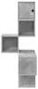 vidaXL Wand-Eckregal Betongrau 48 x 48 x 120 cm Produktbild-Vorschau 4