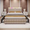 OKWISH Lit avec rangement 90 x 200 cm - Éclairage LED et 2 Voir les images du produit 2