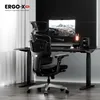 A modern ergonomic office chair and desk setup in a minimalist room. Voir les images du produit