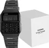 A black Casio Vintage calculator watch is shown next to its white packaging box. Produktbild-Vorschau