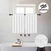 A bathroom scene with a bathtub and window covered by curtains. Náhled obrázku produktu